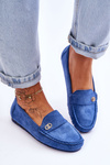 Suede Slip-On Loafers Blue Castelo