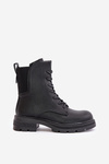 Insulated Worker Boots with Zipper Black Leairae