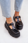 Lacquered Leather Loafers With Buckle Black Zazoo 20183