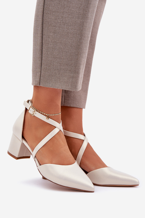 Heels On A Heel Made Of Eco Leather Pearlescent Sergio Leone SK830