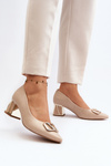 Elegant Pumps with Ornament Laura Messi 2740 Beige