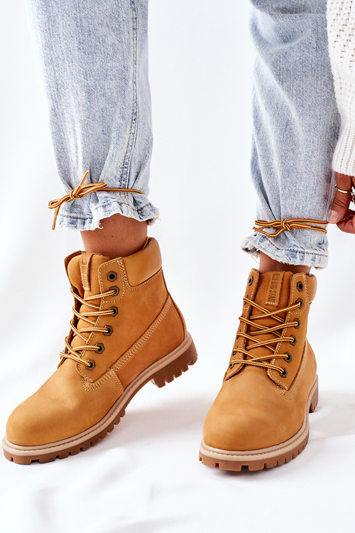 Women's Leather Hiking Boots Big Star II274447 Camel