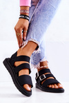 Sandals Buckle Black Reese's