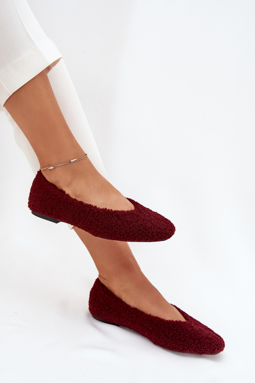 Women's Ballerinas With Sheepskin Bordeaux Zimira