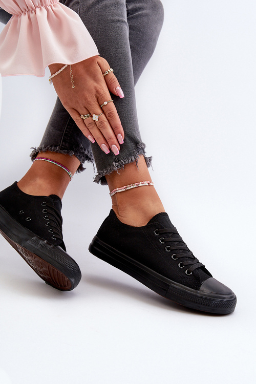 Trampki Klasyczne Niskie Damskie Czarne Caelira B-806