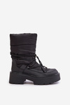 Women's Snow Boots On Platform And Flat Heel Black Seandriel