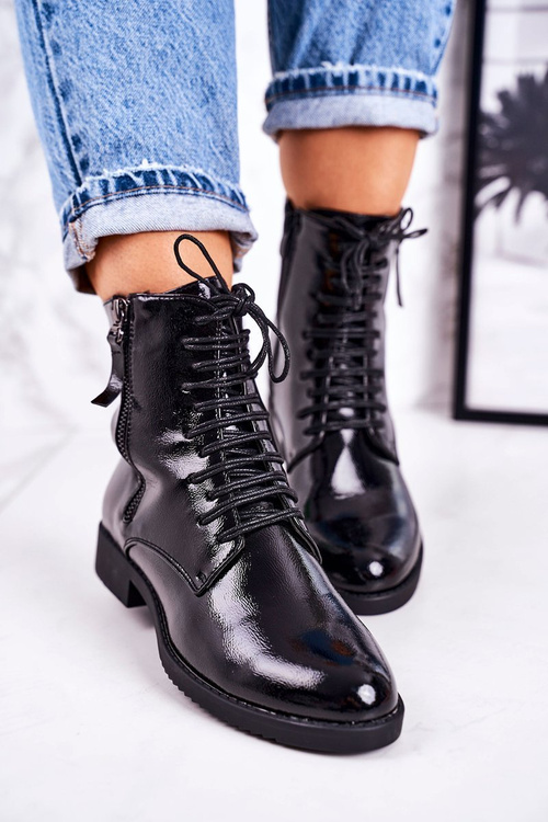 Classic Women's Insulated Boots Shiny Black Simplicity