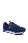 Sporty Men's Shoes Big Star Suede Leather Navy Blue DD174321