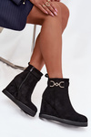 Women's Platform Ankle Boots with Decorative Detail Black Marivana