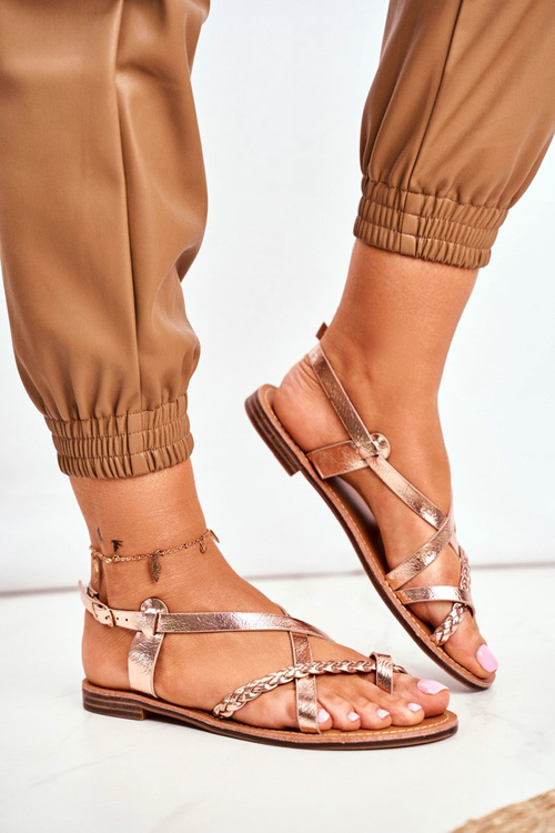 Women's Flat Throw Sandals Rose Gold Laurence