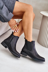 Insulated Flat Chelsea Boots With Zipper Black Tinra