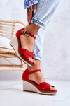 Women's Sandals On Wedge Red Veenus