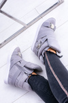 Zamszowe Sneakersy Na Koturnie Lu Boo Szare