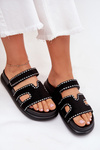 Women's Sandals With Decoration On The Platform Black Delyna