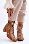 Leather Openwork Boots Maciejka 05508-10 Dark beige