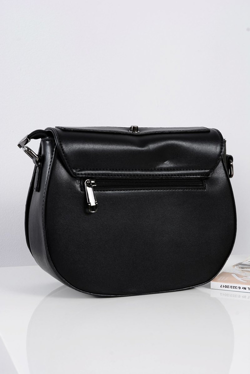 Women's Black Shoulder Letterman Handbag