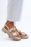 Women's Sandals with Buckles Eco Leather Golden Konanttia