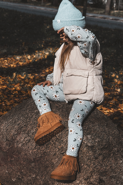 Children's Snow Boots with Decorative Fringes Camel Nimia