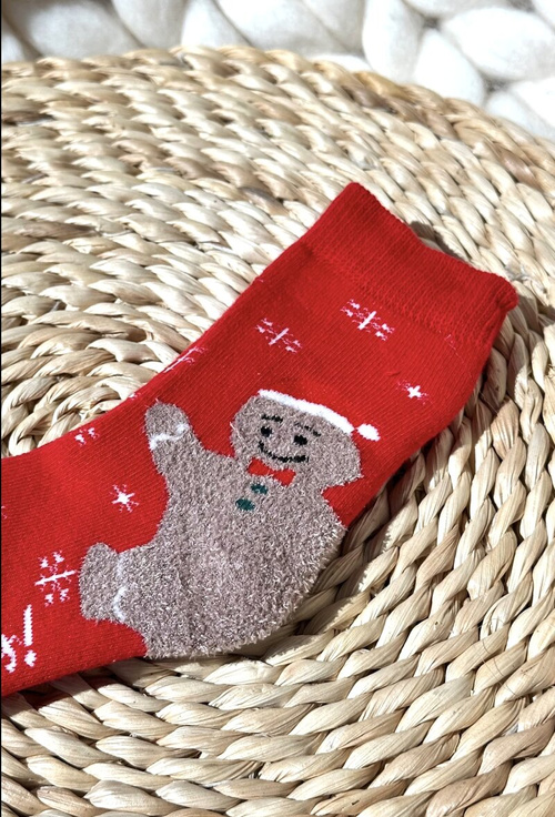 Children's Christmas Cotton Socks Red