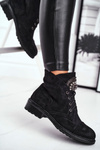Women's High Boots Warm Suede Black Hondus