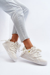 Women's Sneakers with Chunky Lacing White Miatora