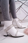 Women's Stiletto Pointed Booties White Primma