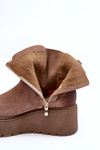 Women's Suede Boots On A Massive Platform Dark Beige Savira