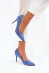 Stiletto Heels From Eco Suede Blue Vannith