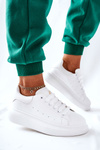 Leather Sneakers On A Platform White Lemmy