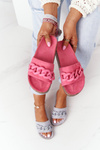 Suede Slippers On The Cork Sole Pink Makayla