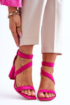 Women's Suede Heel Sandals Fuchsia Lanes