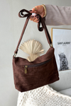 Messenger Bag Made of Eco Suede Chocolate Carenza