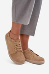 Barefoot Type Sneakers Made of Natural Suede Zazoo 314 Beige