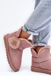Pink Women's Suede Snow Boots with Cutouts Eraclio