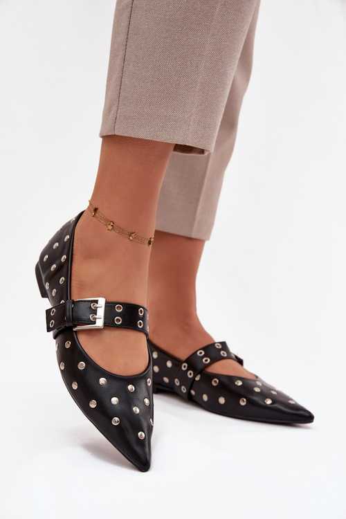 Ballerinas with sequins and clasp Eco Leather Black Arlenne