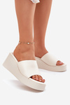 Ladies Wedge Sandals Eco Leather Light Beige Obenae