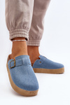 Women's Denim Platform Clogs Blue Jorffia