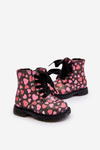 Kids' Lined Boots with Zipper Black-Pink Dolida