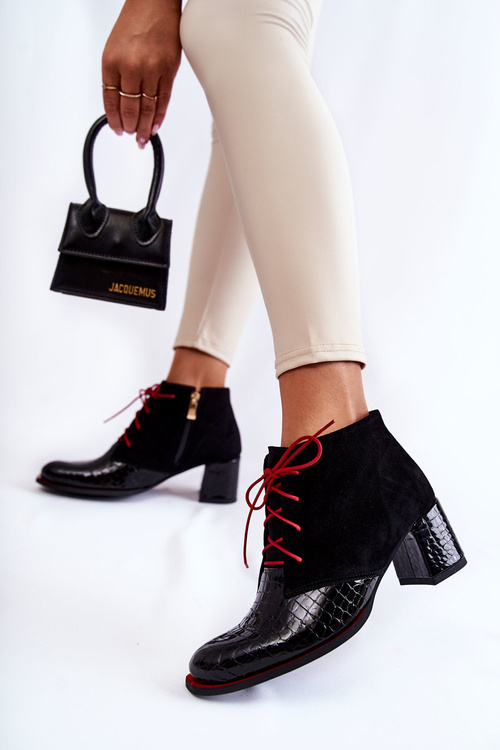 Women's Boots On Low Heel Black Ebba