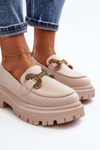Women's Loafers with Light Beige Ornament Gargi