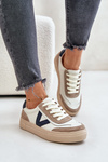 Damskie Sneakersy Skóra Naturalna Beżowe Vinceza 7923