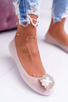 Lu Boo | White Rubber Ballerina Meliski Ballerinas Zircons Palita