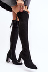 Heeled Over-The-Knee Suede Boots Black Amalitas