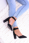 Women's Black Suede Stiletto pumps Harinta