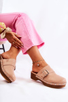 Women's Slippers Clogs On Heel Beige Ivette