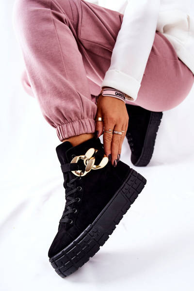 High Sneakers On A Platform Black Evenia