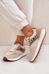 Women's Sports Shoes On Platform Zebra Beige Davinara