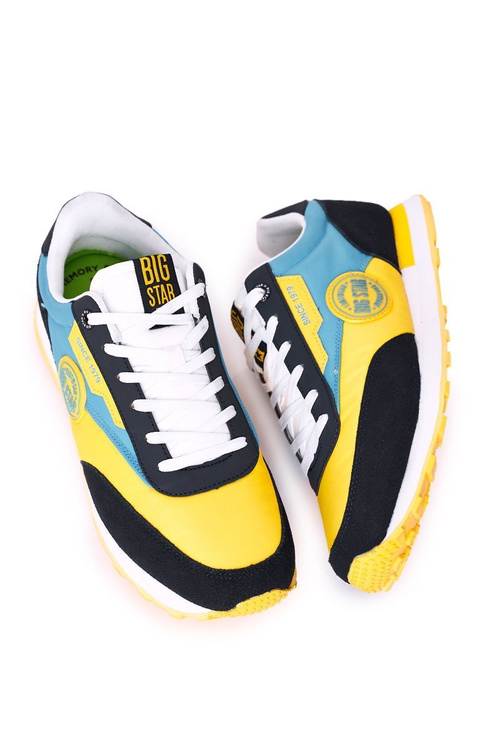 Men's Sport Shoes Memory Foam Big Star HH174249 Yellow-Blue