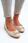Ballerinas With Strap And Ornament Eco Leather Light Beige Cadwenla