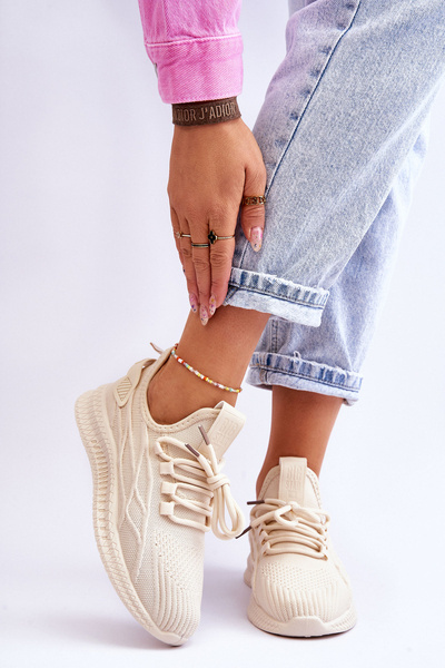 Sneakersy Damskie Wsuwane Beżowe Big Star LL274714